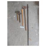 SLEDGE HAMMERS AND HEAVY PRY BAR