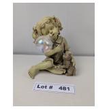 YOUNG GIRL BLOWING A BUBBLE FIGURINE