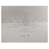 CRYSTAL WINE GLASSES AND CARAF