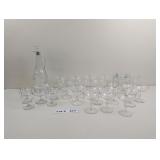 DECANTURE AND BRANDY GLASSES AND OTHER STEMWARE
