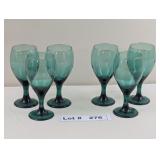 AQUA GOLD RIMMED  STEM WARE