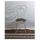 CIRCA 1900 WROUGHT IRON ICE CREAM PARLOR WOODEN SE