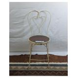 CIRCA 1900 WROUGHT IRON ICE CREAM PARLOR WOODEN SE