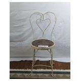 CIRCA 1900 WROUGHT IRON ICE CREAM PARLOR WOODEN SE