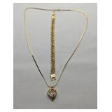 JEWELRY - GOLD PENDANT NECKLACE AND BRACELET - RES