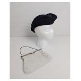 VINTAGE WHITE BEADED FRENCH CLUTCH PURSE AND VINTA
