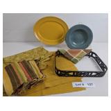 RUSTIC CAST IRON TRIVET, TABLE RUNNER AND PLACEMAT