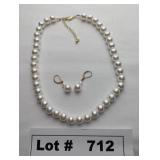 JEWELRY - CLASSIC CULTURED PEARL NECKLACE AND STUD