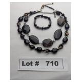 JEWELRY - VARIGATED GLASS BEADED NECKLACES AND BRA