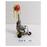 VINTAGE BLIC TIN ELEPHANT ON BIKE WIND-UP TOY - WO