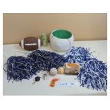 POMPOMS, FOOTBALL COIN BANK, VINTAGE TROLL, SOAP O
