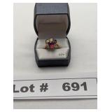 JEWELRY - GOLD AND MULTI COLOR STONE RING - RESERV