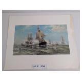 PRINT OF "FIRST RECOGNITION OF THE AMERICAN FLAG