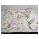 VINTAGE EMBROIDERED AND CROCHETED PILLOW CASES, DO