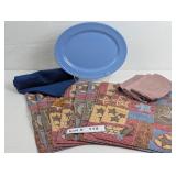 LARGE PLATTER, TABLE RUNNER, PLACEMATS, AND NAPKIN