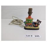 VINTAGE SATSUMA POTTERY HORSE AND CARRIAGE LAMP