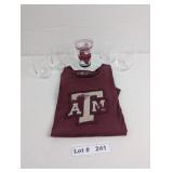TA&M T-SHIRT (XL), TEXAS TO-GO PLASTIC GLASS, AND