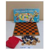 FAMILY BOARD GAMES  WOODEN CHECKERS BOARD AND CHEC