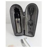 WINE TRAVEL  KIT HOLDS WINE BOTTLE, OPENER, AND 2