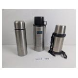 3 INSULATED DRINK CONTAINERS - THERMOS