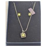 JEWELRY - SILVER PENDANT NECKLACE AND EARING SET