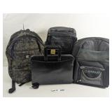 LEATHER WHEELED OVERNIGHT SUITCASE, BACKPACKS AND
