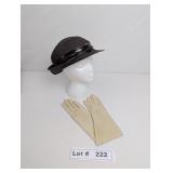 VINTAGE BROWN CODE DERBY STYLY HAT AND DEER SKIN G