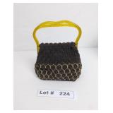 ANTIQUE BEADED  PURSE WITH RESIN HANDLES POPULAR I