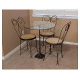VINTAGE TWISTED IRON ICE CREAM PARLOR CHAIRS AND A