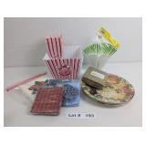 MOVIE NIGHT POPCORN CONTAINERS, NAPKINS, HOLDER, P