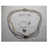 JEWELRY - BEADED NECKLACE WITH BRACELET AND EARING