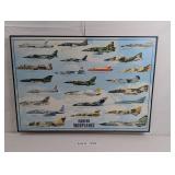 FRAMED MODERN WARPLANES POSTER