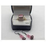 JEWELRY - GOLD/AMETRINE VINTAGE DINNER RING AND EA