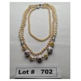 JEWELRY - VINTAGE CULTURED PEARL AND BEADED NECKLA