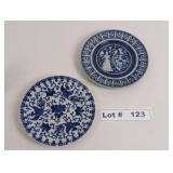GERZ GERMANY COBALT BLUE STONEWARE PLATE AND ANTIQ