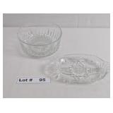 LARGE SERVING BOWL AND RELISH PLATE