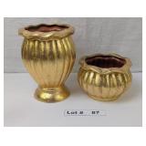 CERAMIC GOLD LEAFED PLANTERS