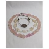 HEAVY JADEITTE NECKLACES AND STERLING SILVER AND