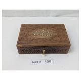 CARVED WOODEN JEWELRY BOX