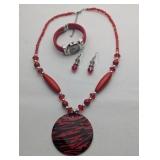 JEWELRY - BEADED NECKLACE AND EARINGS WITH NARMI R