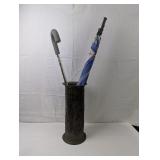 UMBRELLA STAND WITH UMBRELLA AND ADJUSTIBLE CANE