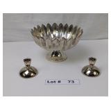 ONEIDA SILVERSMITH FRUIT BOWL AND CANDLE HOLDERS