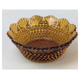 VINTAGE IMPERIAL GLASS COMPANY AMBER HOBNAIL AND F