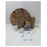INSENCE AUTOMIZER, SOAPS, CANDLE HOLDER, ROSARY, A