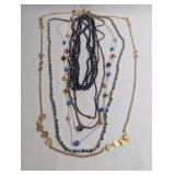 GOLD TONE AND BEADED NECKLACES