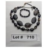 JEWELRY - VARIGATED GLASS BEADED NECKLACES AND BRA