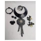 BLACK LAQUER COLLAR CHOKER, PRACELET, FASION GENEV