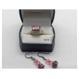 JEWELRY - GOLD/AMETRINE VINTAGE DINNER RING AND EA