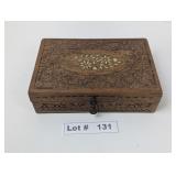 CARVED WOODEN JEWELRY BOX
