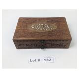 CARVED WOODEN JEWELRY BOX